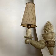 Pair of Arlus torchlight wall light in art deco plaster 1950