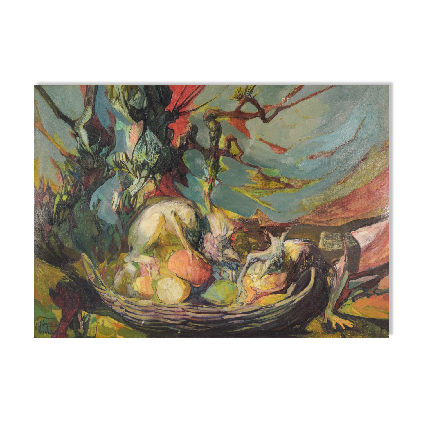 Oil on canvas influence of martin brothers