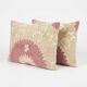 Set of 2 vintage embroidered cushion covers 41x61 cm
