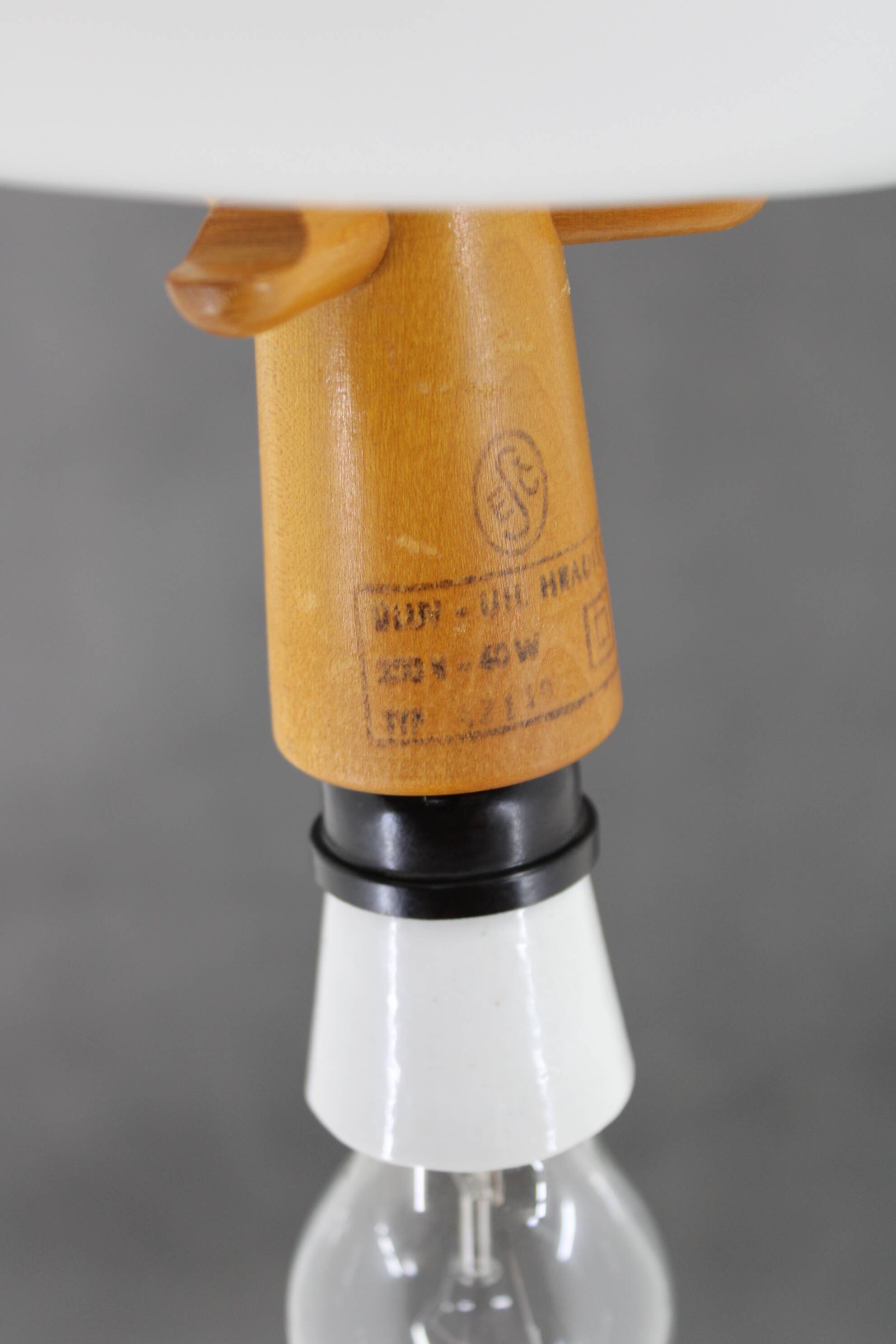 1960s pendant glass lamp by uluv, czechoslovakia