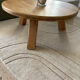 Table basse tripode vintage en bois massif