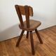 solid oak brutalist organically shaped chair