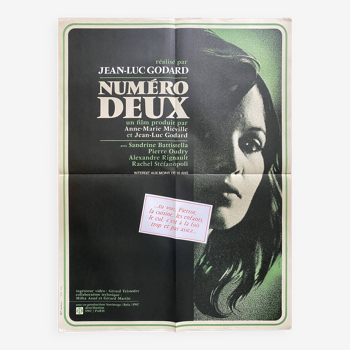 Affiche cinéma originale "Numéro deux" Jean-Luc Godard, Nouvelle Vague 60x80cm 1975