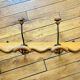Wall coat rack in wood and old metal