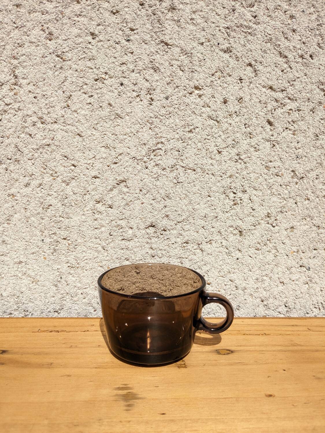 6 vintage smoked glass coffee cups