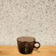 6 tasses à café en verre fumé vintage