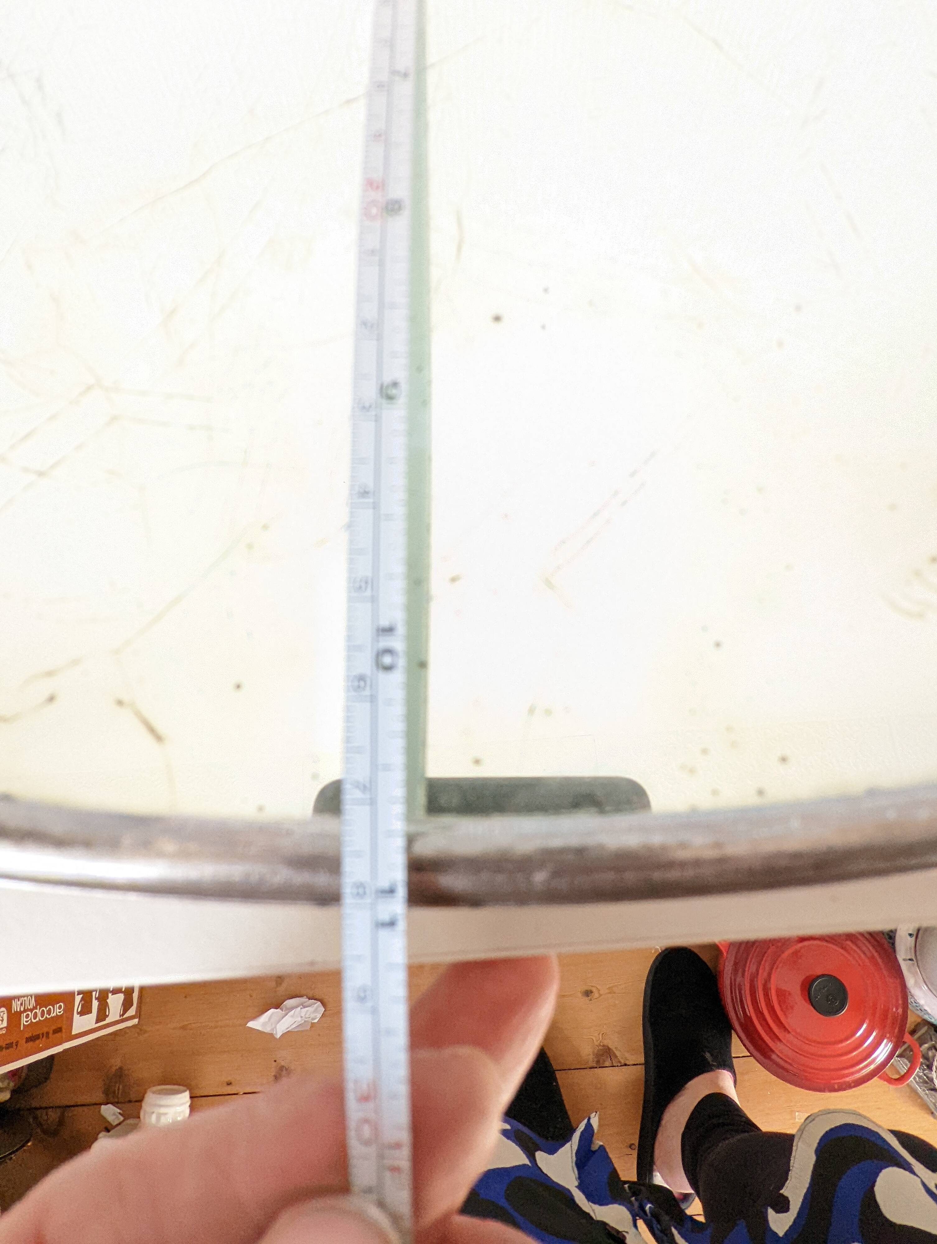 Antique oval mirror tray with metal frame