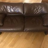 2-seater Maralunga leather sofa from Cassina