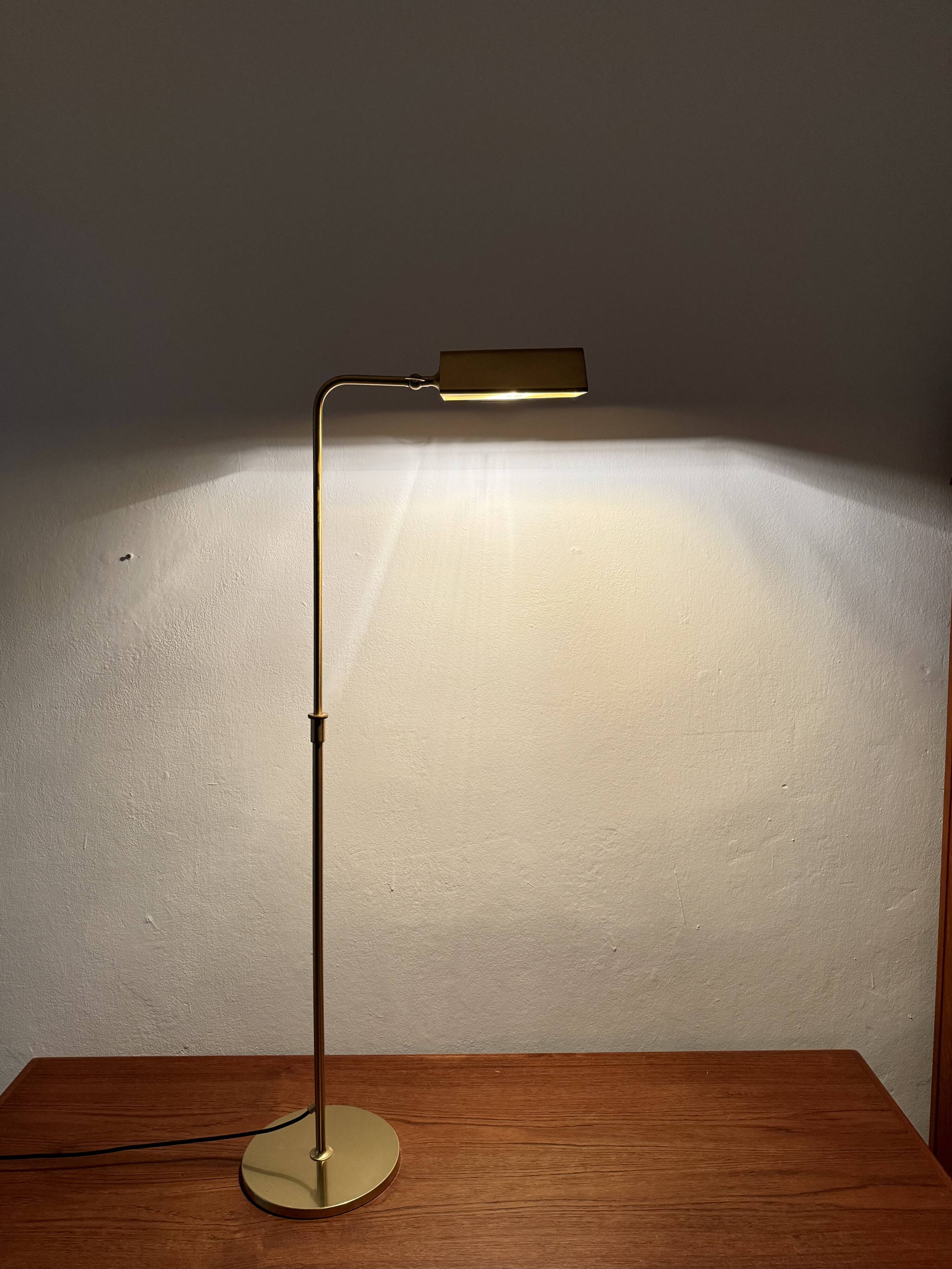 Adjustable Brass Floor Lamp by Florian Schulz