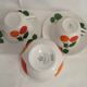 Duo tasses et pot à lait porcelaine bavaria orange et vert vintage 70