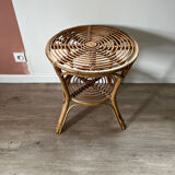 Rattan side table