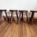 Lot 4 tabourets tripodes