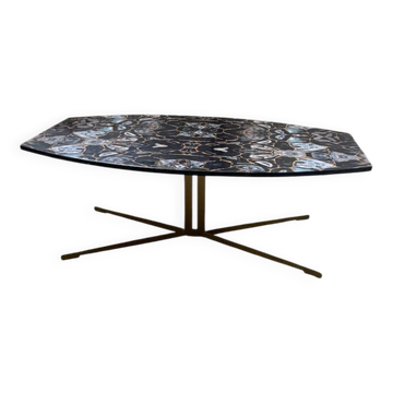 Table basse effet pierre d'agate,  années 90