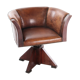 Sheepskin leather desk chair with wooden swivel base, 1970