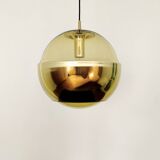 Golden Space Age Glass Pendant Lamp by Peill and Putzler