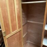 Armoire bois et rotin