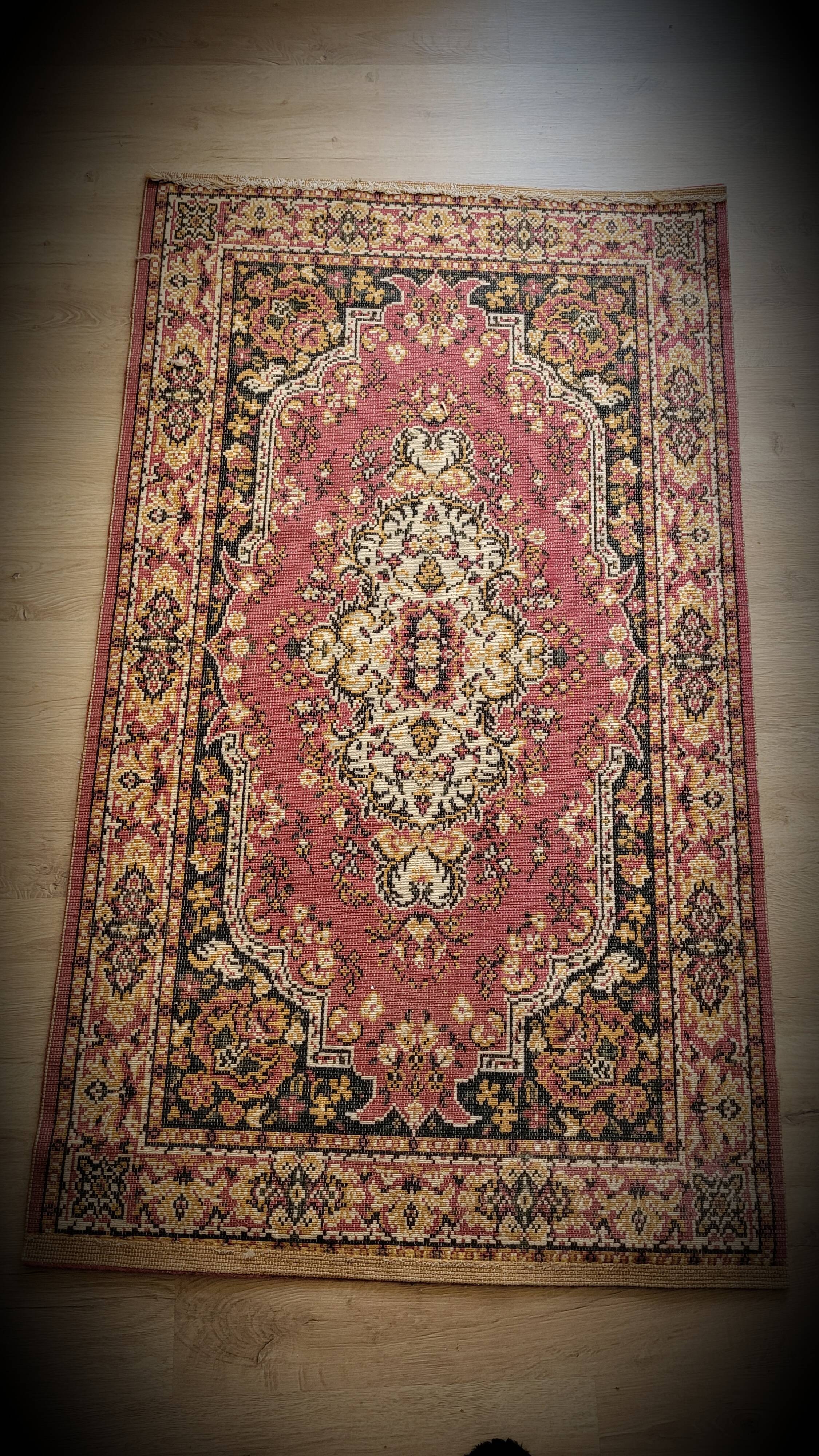 Wool and red cotton carpets