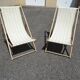 Pair of vintage striped loungers