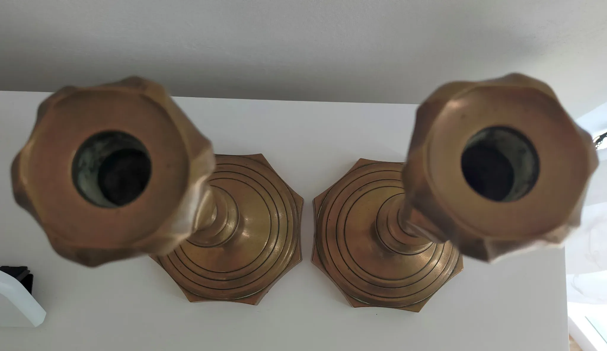 Pair of bronze candlestick holders from the 19th century