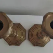 Pair of bronze candlestick holders from the 19th century