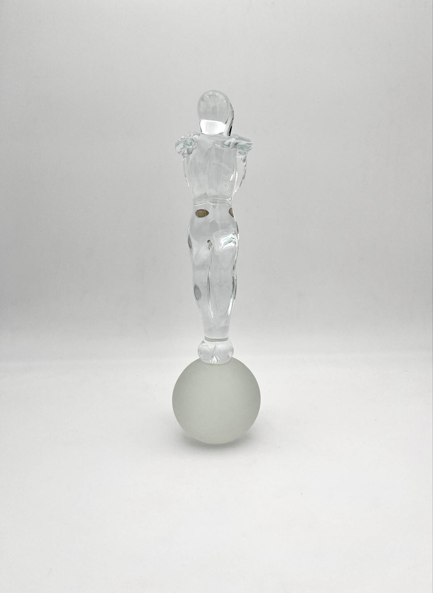 Sculpture Amoureux Verre Massif Murano 2000 Signée Mathis Zane
