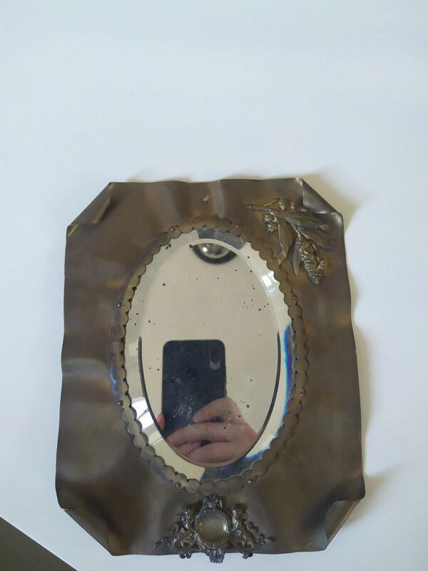 Brass beveled mirror
