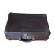 Lot of two suitcases made of vintage green cardboard and chocolate