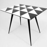 Pair of wooden and backelite table
