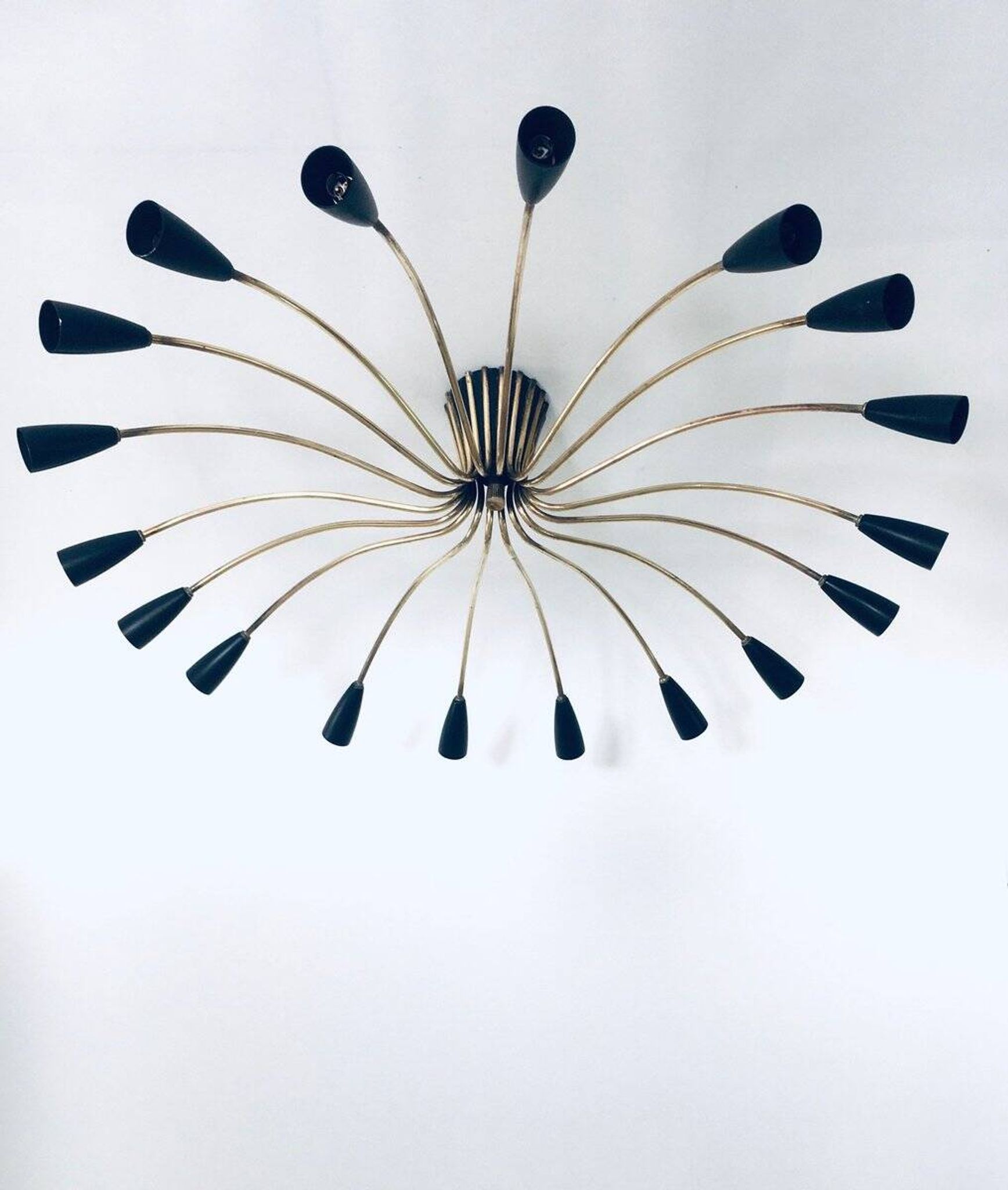 Sputnik 18-Arm Ceiling Lamp from Kaiser Leuchten, Germany, 1950s