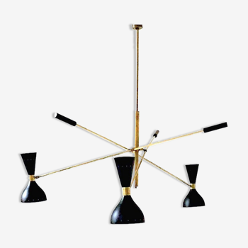 Chandelier Pendulum Moonlight 3 Arms Black