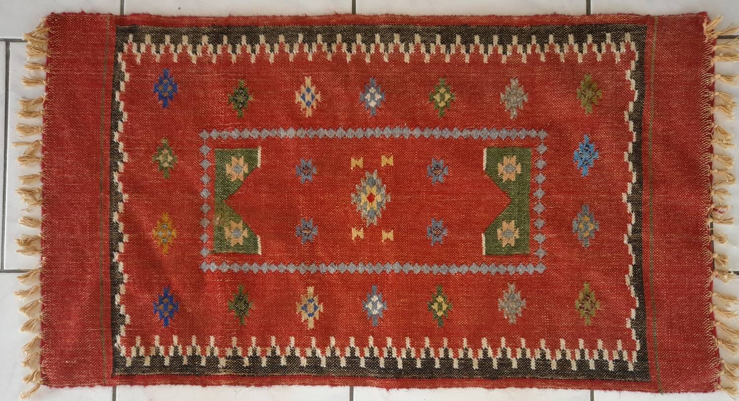 Soumak Kilim Rug in Wool – 95x52cm