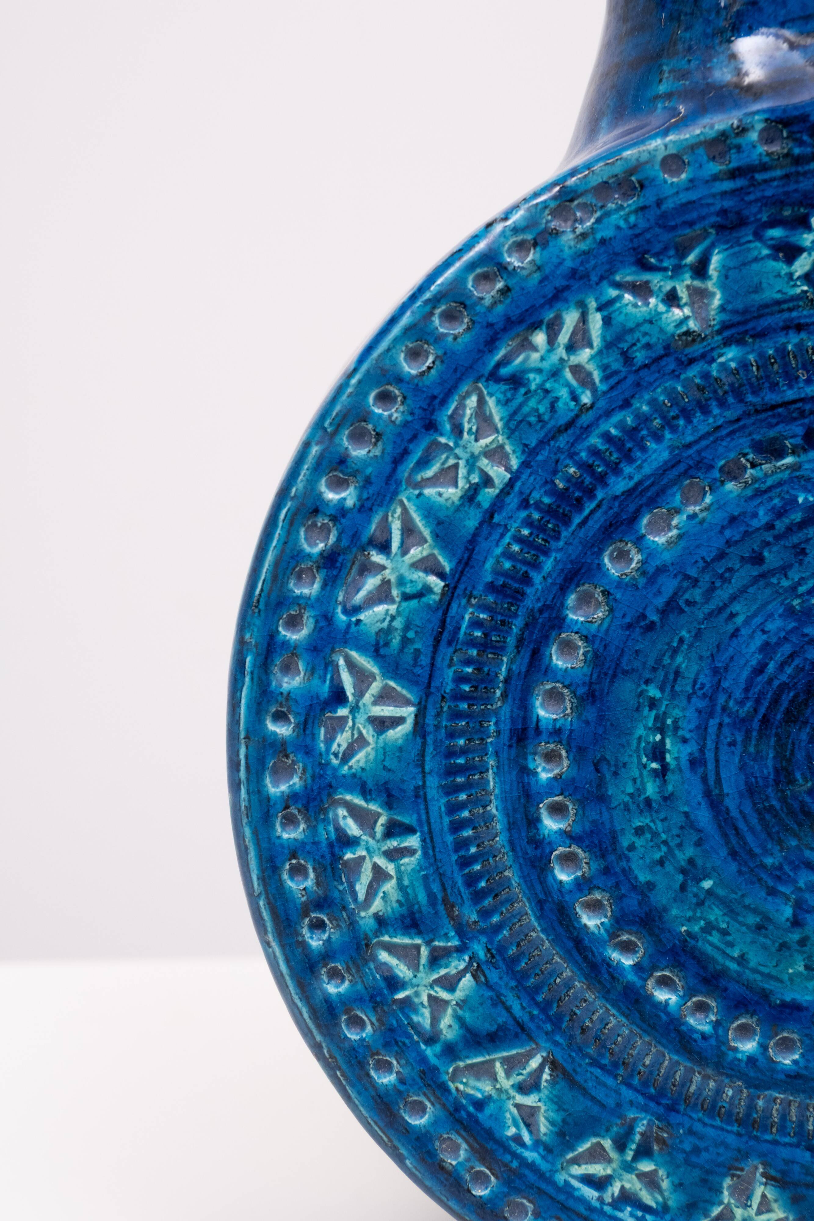 Bitossi Rimini Blu Lollipop Vase by Aldo Londi 1960s Italy