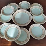 Platter and 11 dessert plates in Chapus Frères Limoges porcelain
