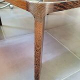 Square wood and steel coffee table from the 80s