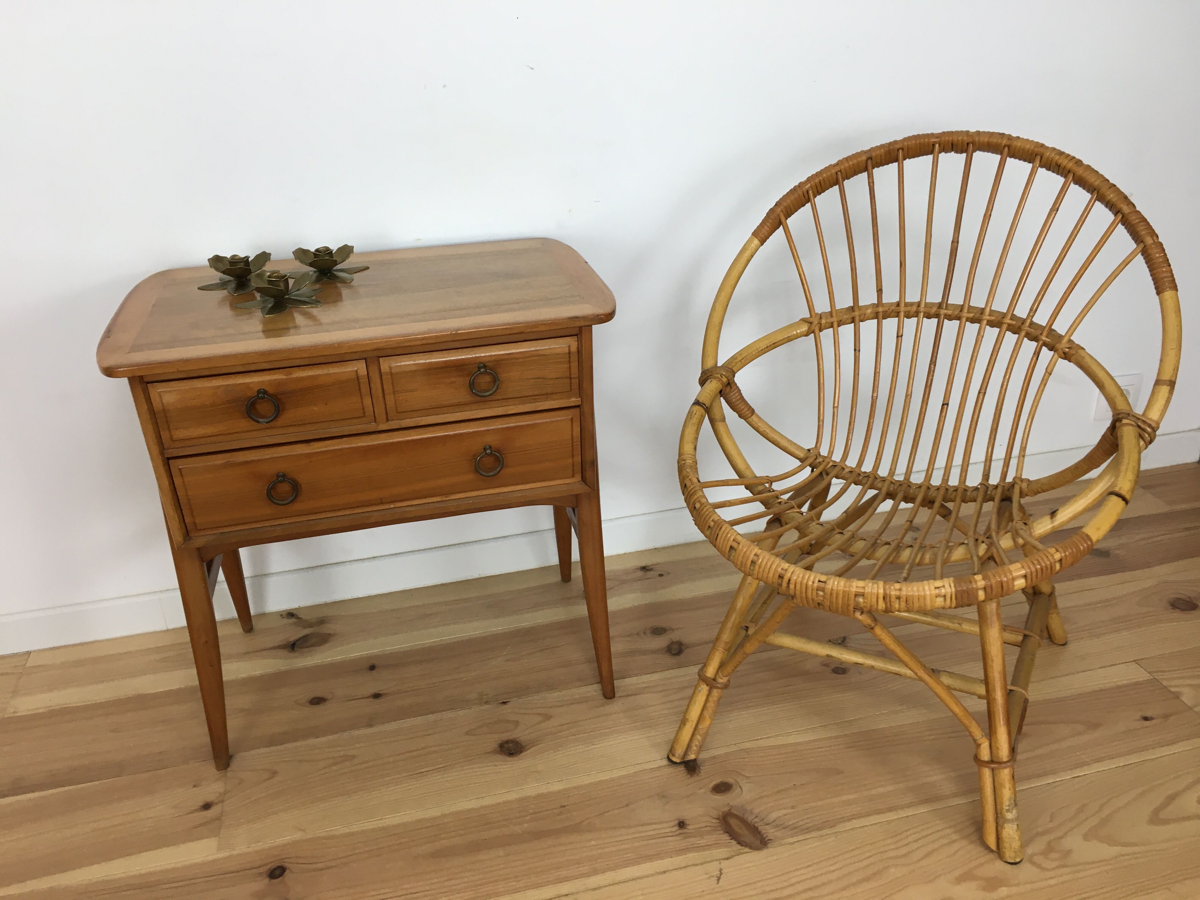 Rattan basket armchair