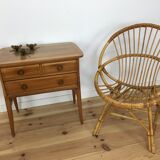 Rattan basket armchair