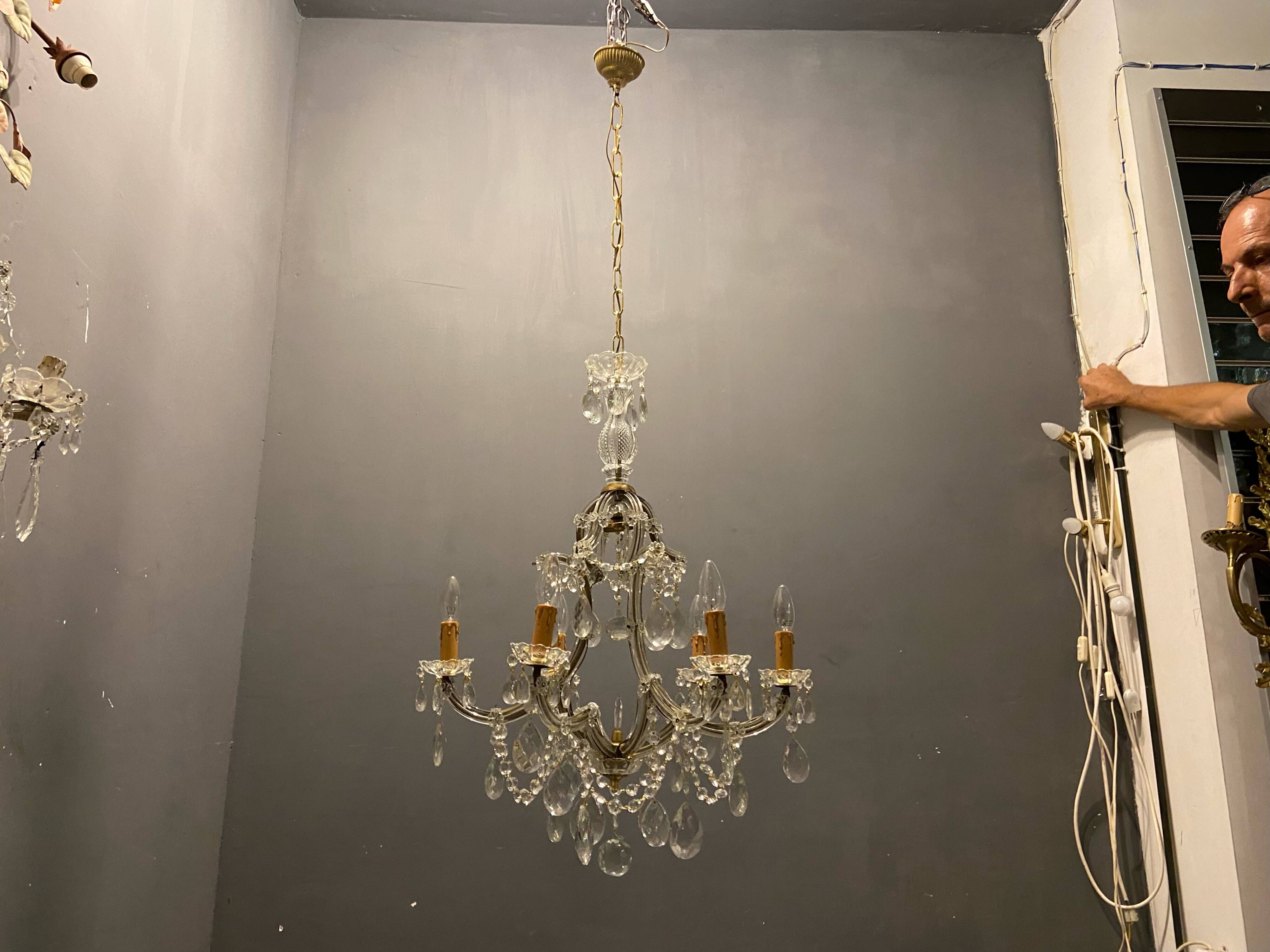 Lustre vintage en cristal 1950