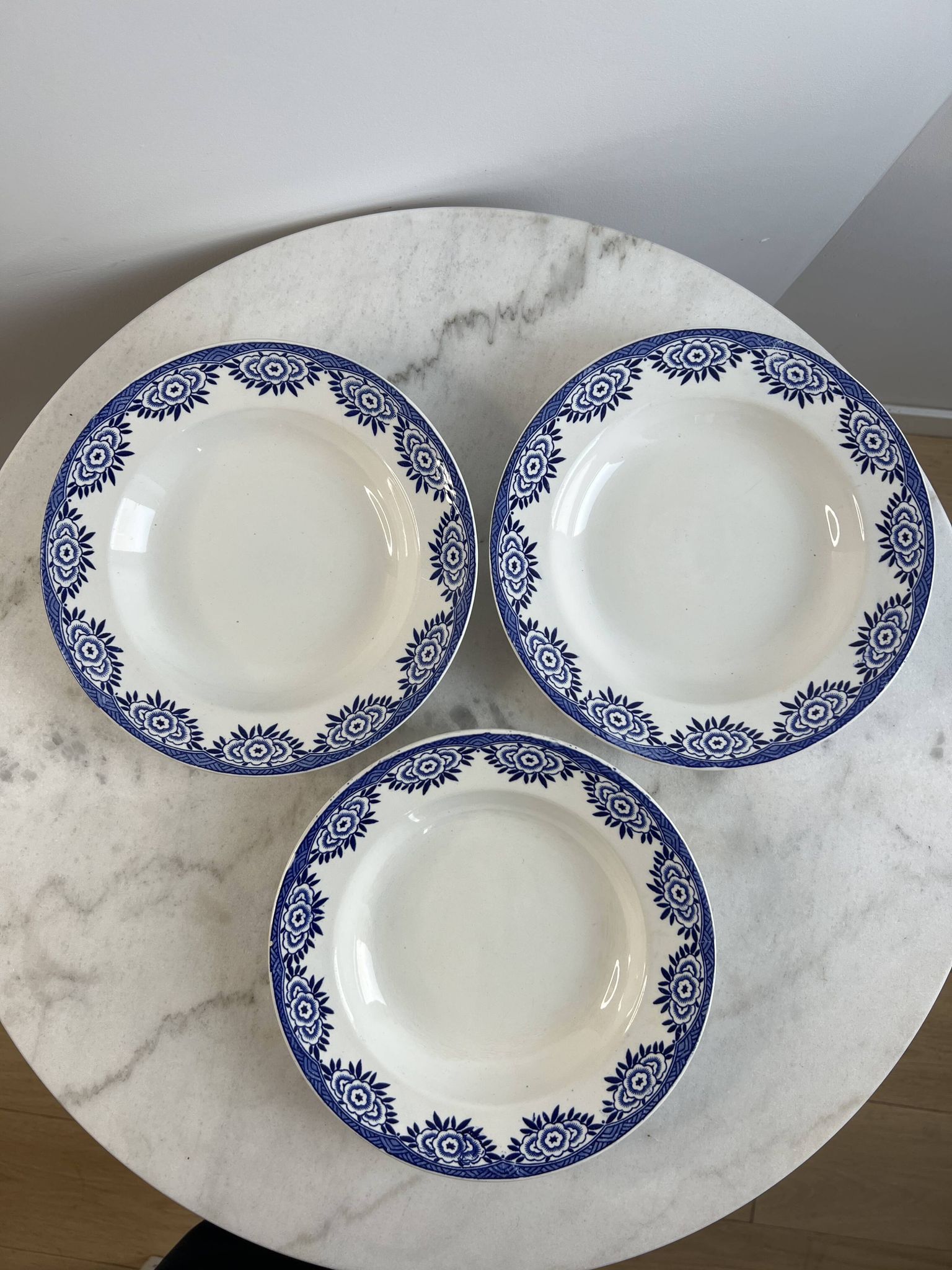 Set of 3 deep plates Sarreguemines Capri Casino