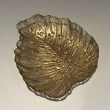 Leaf-shaped ashtray in Murano crystal