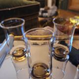 4 amber long drink glasses – 1970s