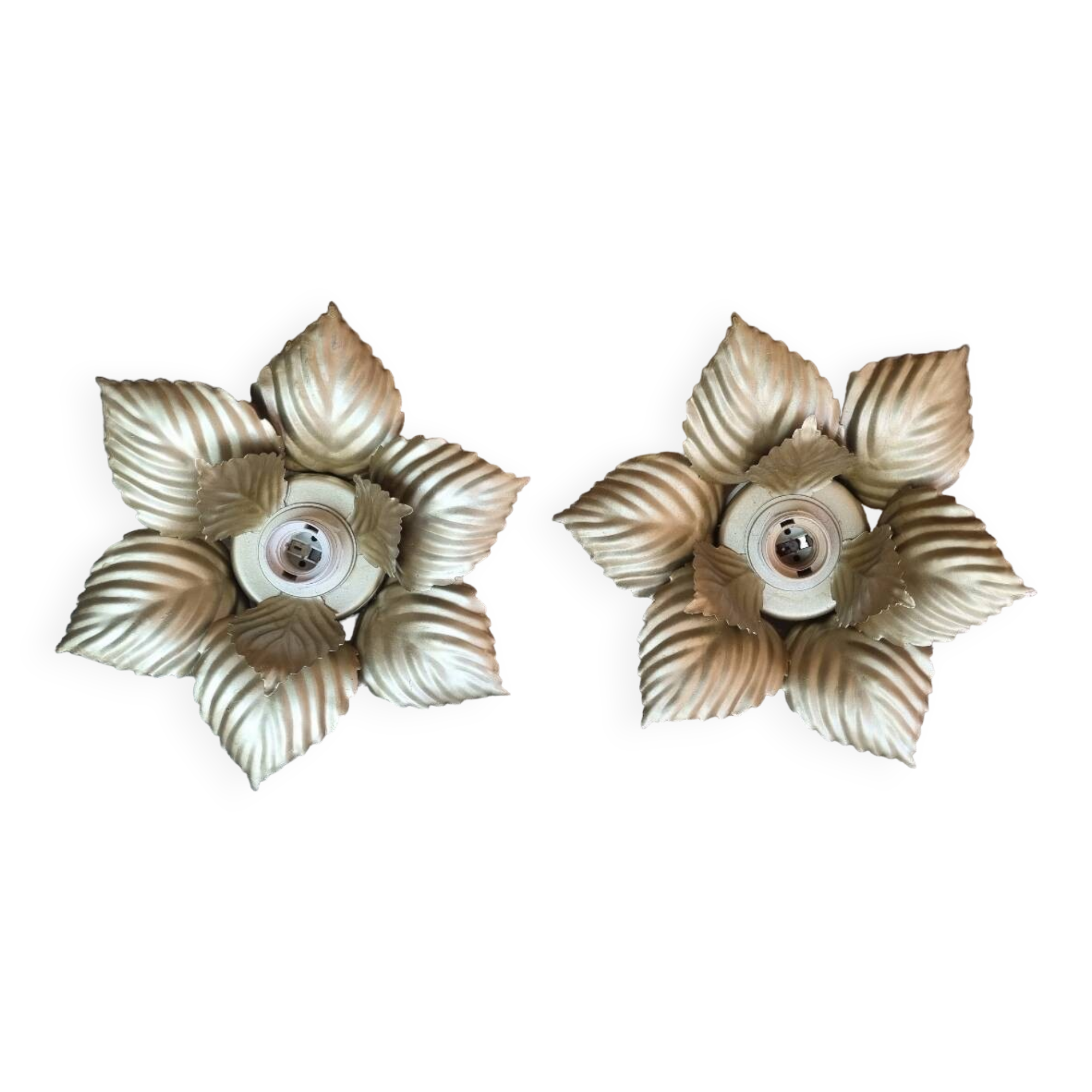 Pair of Masca flower wall lights