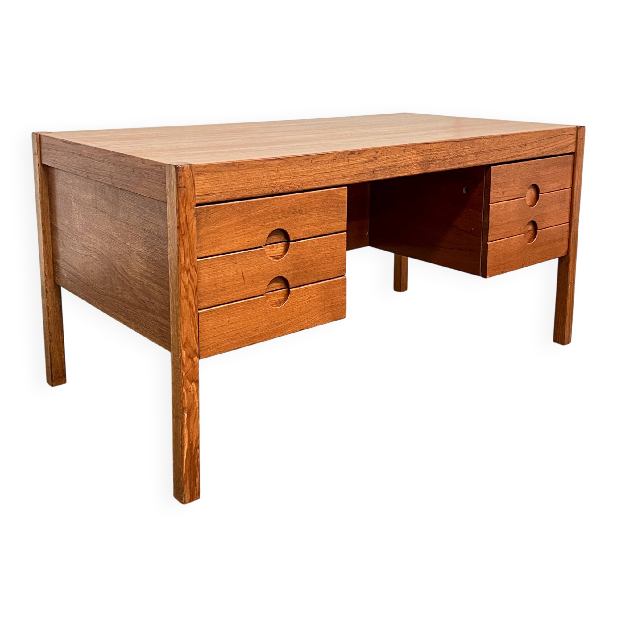 Vintage Scandinavian teak desk attributed to Christian Linneberg.