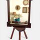 French Art Deco Oak Mirror with Stepped Architectural Frame, circa 1935