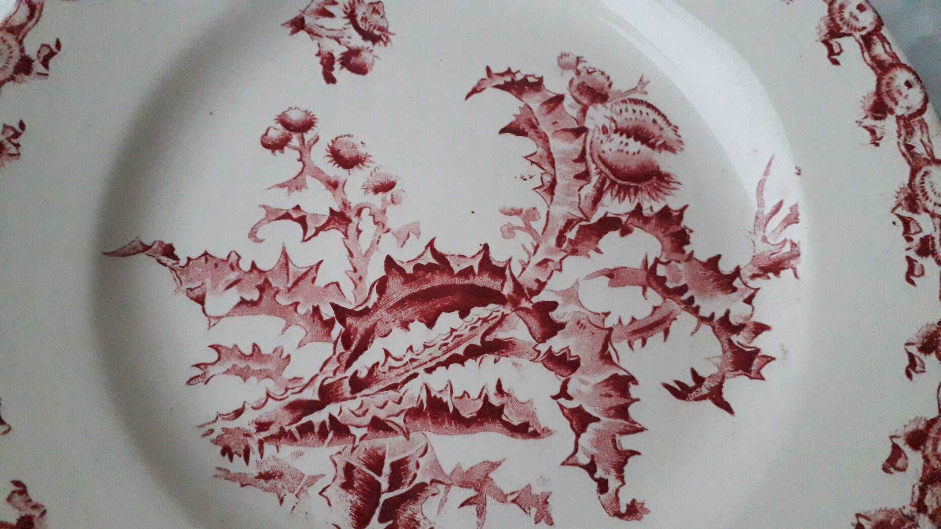 Plate Gien pink thistle