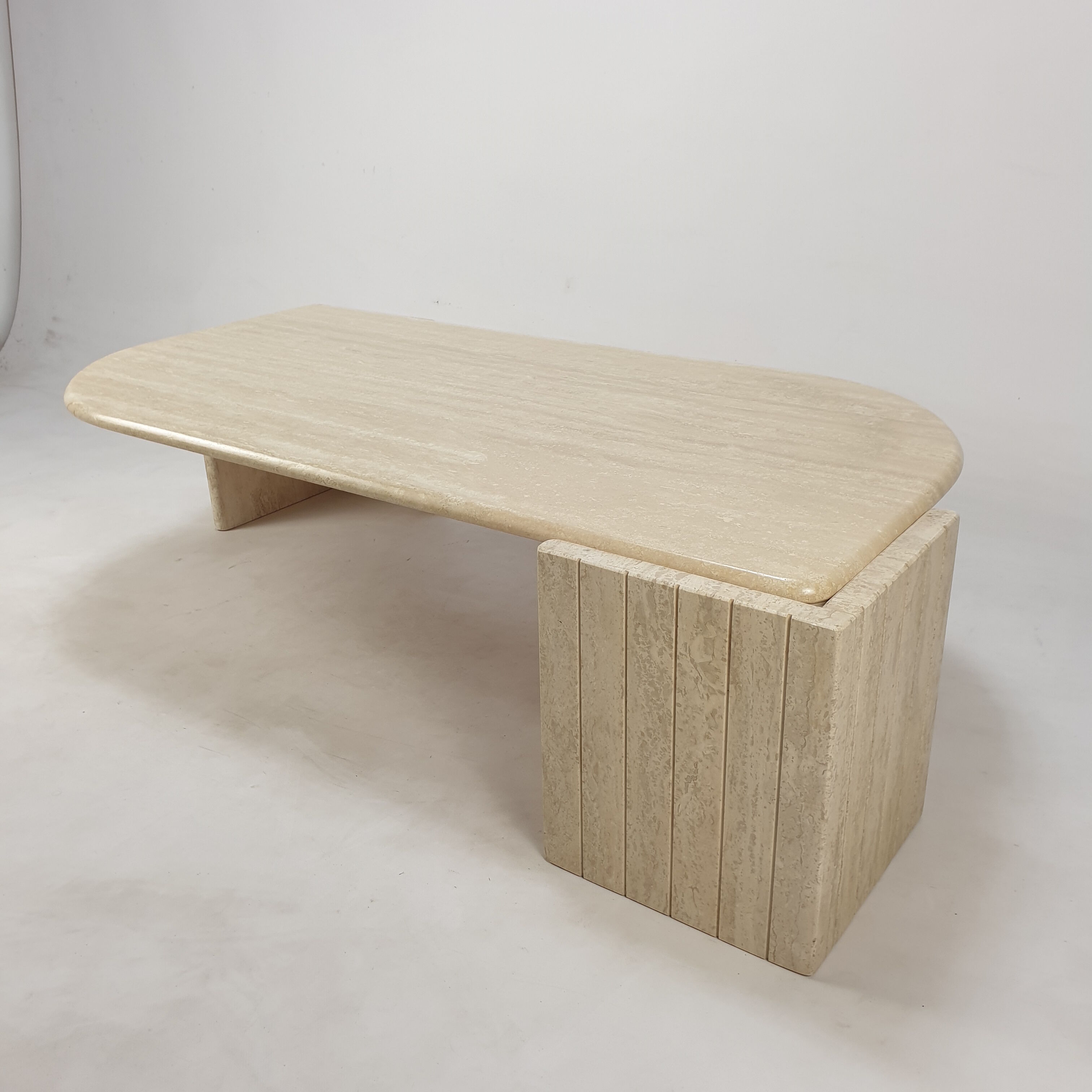 Italian travertine coffee table, 1980s