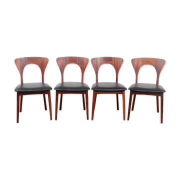 Suite of 4 Scandinavian chairs in Rio rosewood, Model Peter