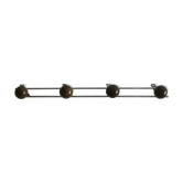 Patère ou porte-manteaux en métal chromé avec 4 boules en  bois des années 50/60