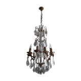 Bronze and Crystal chandelier with 9 fires