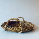 Large round wicker tray