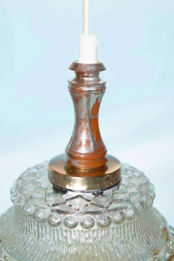 Vintage Scandinavian glass pendant, bubble glass pendant.
